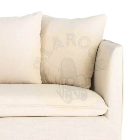 Sofá desenfundable en tejido beige mezcla de poliéster y lino 215x92x78cm - Ixia - 616858IX - foto-secundaria-8