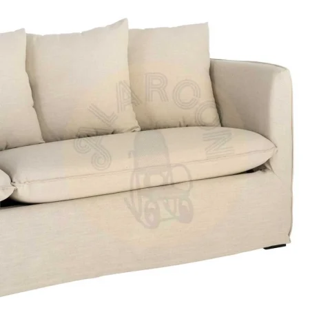 Sofá desenfundable tapizado en tejido con poliéster reciclado y lino color taupe 215x92x78cm - Ixia - 616859IX - foto-secundaria-3