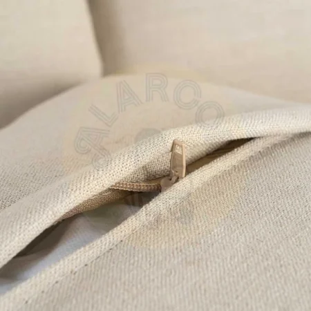 Sofá desenfundable tapizado en tejido con poliéster reciclado y lino color taupe 215x92x78cm - Ixia - 616859IX - foto-secundaria-5