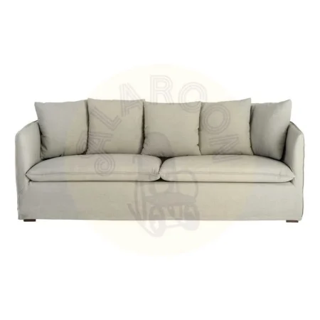 Sofá verde desenfundable en tejido mixto lavable 215x92x78cm - Ixia - 616860IX - foto-secundaria-1