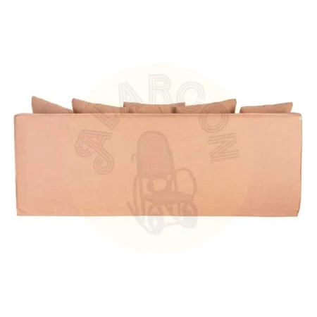 Sofá desenfundable tapizado en tejido salmón con poliéster reciclado y lino 215x92x78cm - Ixia - 616861IX - foto-secundaria-2