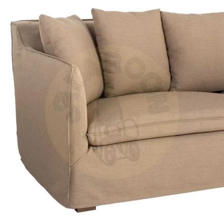 Sofá marrón desenfundable en tejido con poliéster reciclado y lino 215x92x78cm - Ixia - 616862IX - foto-secundaria-4
