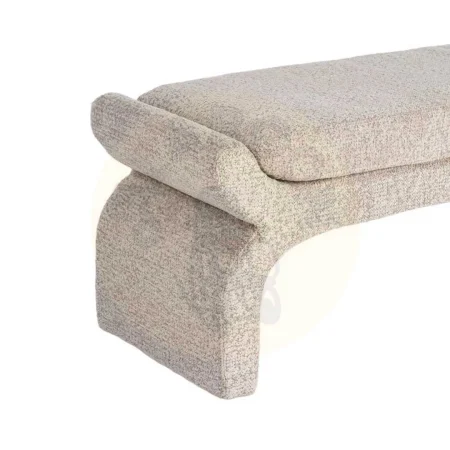 Banqueta tapizada beige en tejido 100% poliéster 115x43x45cm - Ixia - 616934IX - foto-secundaria-1