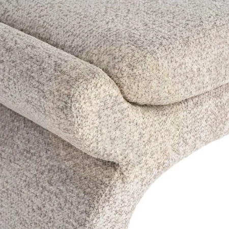 Banqueta tapizada beige en tejido 100% poliéster 115x43x45cm - Ixia - 616934IX - foto-secundaria-2