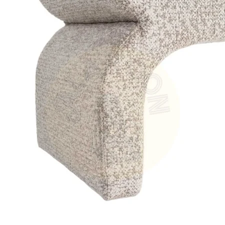 Banqueta tapizada beige en tejido 100% poliéster 115x43x45cm - Ixia - 616934IX - foto-secundaria-4