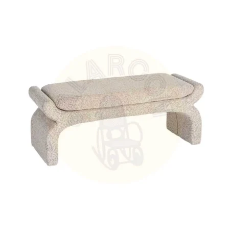 Banqueta tapizada beige en tejido 100% poliéster 115x43x45cm - Ixia - 616934IX - foto-secundaria-5