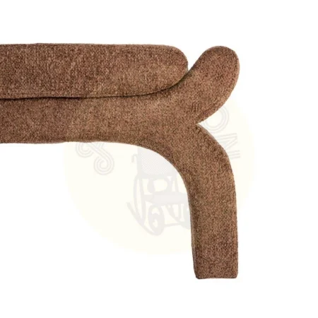 Banqueta tapizada en tejido 100% poliéster marrón 115x43x45cm - Ixia - 616935IX - foto-secundaria-3