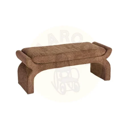 Banqueta tapizada en tejido 100% poliéster marrón 115x43x45cm - Ixia - 616935IX - foto-secundaria-5