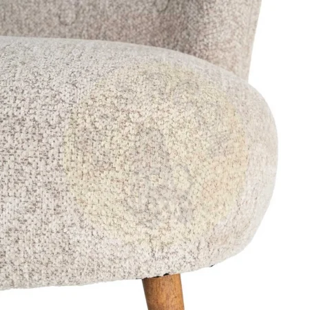 Sillón tapizado beige en tejido 100% poliéster con patas de madera 78x77x72cm - Ixia - 616936IX - foto-secundaria-1