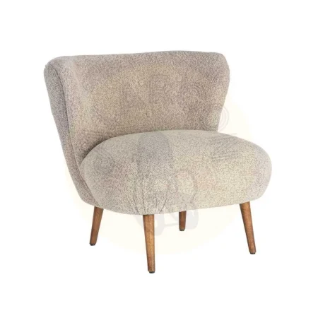 Sillón tapizado beige en tejido 100% poliéster con patas de madera 78x77x72cm - Ixia - 616936IX - foto-secundaria-10