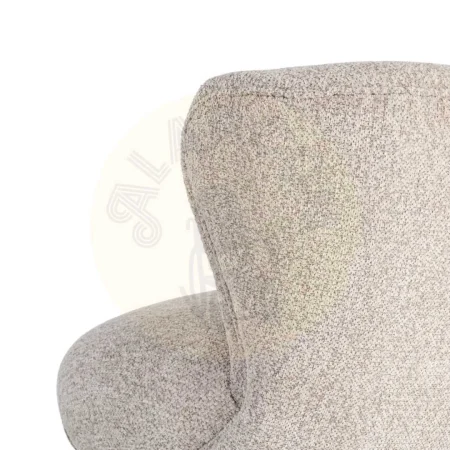 Sillón tapizado beige en tejido 100% poliéster con patas de madera 78x77x72cm - Ixia - 616936IX - foto-secundaria-2