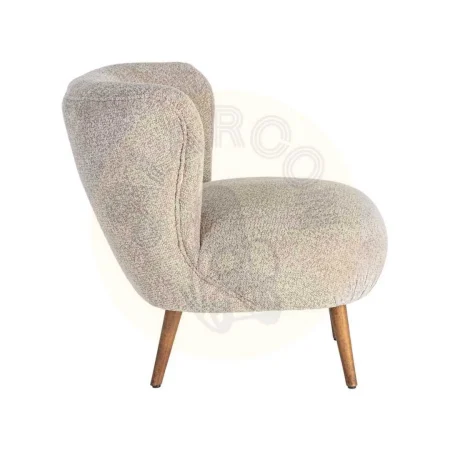 Sillón tapizado beige en tejido 100% poliéster con patas de madera 78x77x72cm - Ixia - 616936IX - foto-secundaria-3