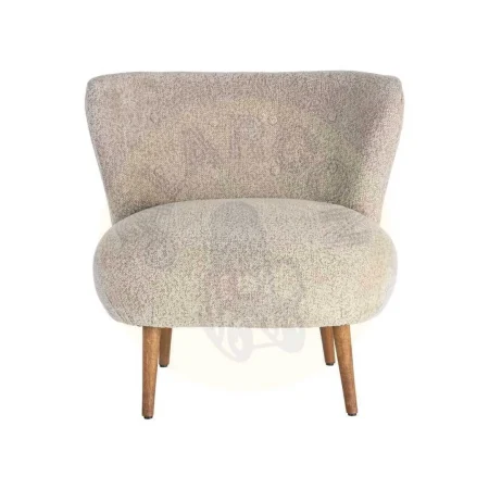Sillón tapizado beige en tejido 100% poliéster con patas de madera 78x77x72cm - Ixia - 616936IX - foto-secundaria-6