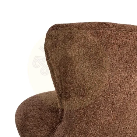Sillón tapizado marrón en tejido 100% poliéster patas de madera 78x77x72cm - Ixia - 616937IX - foto-secundaria-1