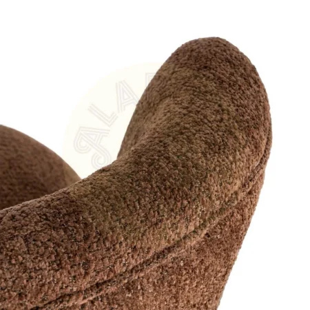 Sillón tapizado marrón en tejido 100% poliéster patas de madera 78x77x72cm - Ixia - 616937IX - foto-secundaria-7