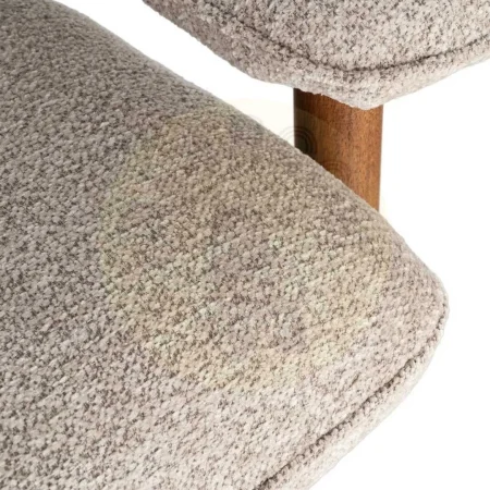 Sillón tapizado beige en tejido 100% poliéster patas de madera de caucho 97x86x80cm - Ixia - 616938IX - foto-secundaria-7