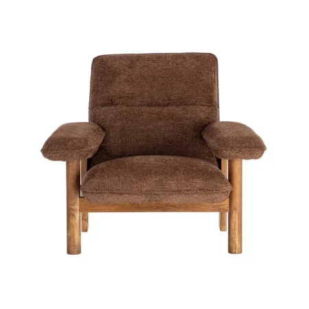 Sillón tapizado marrón con patas de madera y asiento de foam 96x86.50x82.50cm - Ixia - 616939IX - foto-blanco