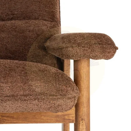 Sillón tapizado marrón con patas de madera y asiento de foam 96x86.50x82.50cm - Ixia - 616939IX - foto-secundaria-1