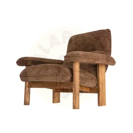 Sillón tapizado marrón con patas de madera y asiento de foam 96x86.50x82.50cm - Ixia - 616939IX - foto-secundaria-5