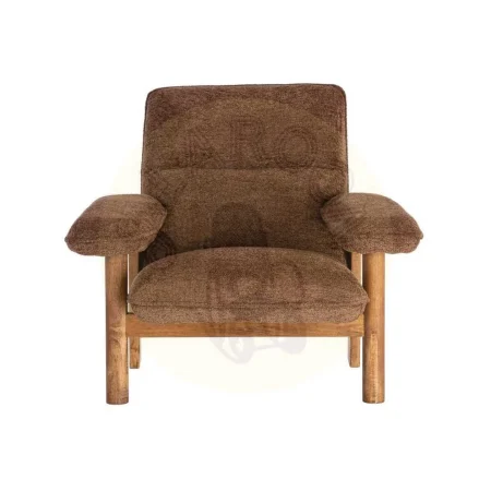 Sillón tapizado marrón con patas de madera y asiento de foam 96x86.50x82.50cm - Ixia - 616939IX - foto-secundaria-6
