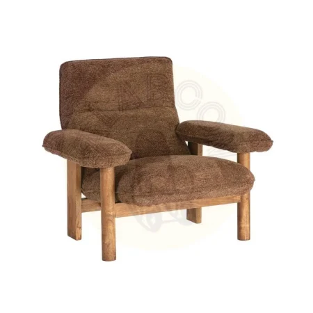 Sillón tapizado marrón con patas de madera y asiento de foam 96x86.50x82.50cm - Ixia - 616939IX - foto-secundaria-9