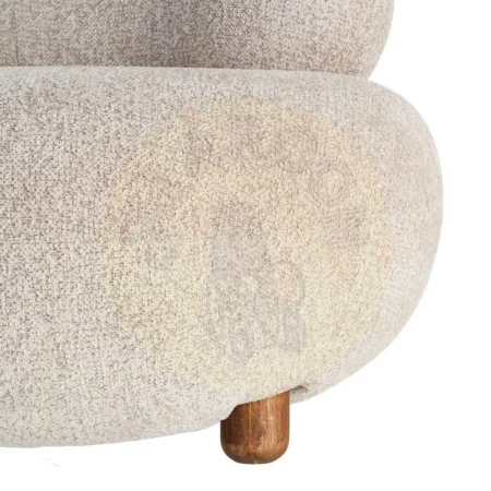 Sillón tapizado beige en tejido 100% poliéster con estructura de metal y madera contrachapada relleno de espuma 93x93x79cm - Ixia - 616940IX - foto-secundaria-1