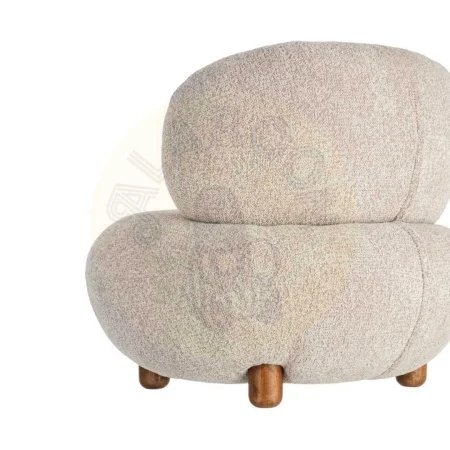 Sillón tapizado beige en tejido 100% poliéster con estructura de metal y madera contrachapada relleno de espuma 93x93x79cm - Ixia - 616940IX - foto-secundaria-2