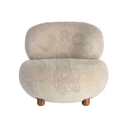 Sillón tapizado beige en tejido 100% poliéster con estructura de metal y madera contrachapada relleno de espuma 93x93x79cm - Ixia - 616940IX - foto-secundaria-6
