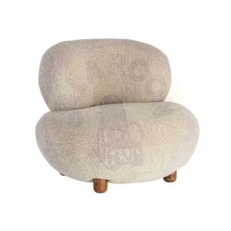 Sillón tapizado beige en tejido 100% poliéster con estructura de metal y madera contrachapada relleno de espuma 93x93x79cm - Ixia - 616940IX - foto-secundaria-9