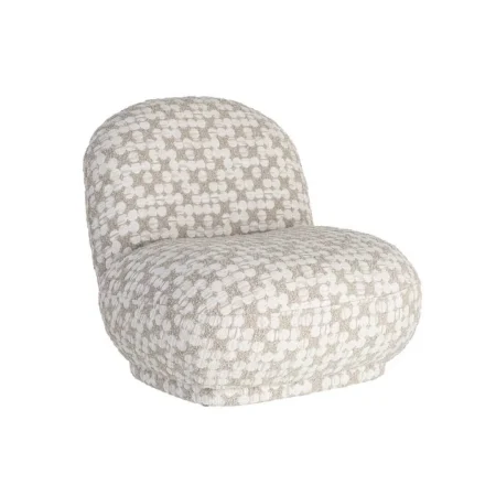 Sillón tapizado beige con tejido 95% poliéster 5% acrílico y estructura de metal y madera contrachapada 82x84x77cm - Ixia - 616941IX - foto-blanco