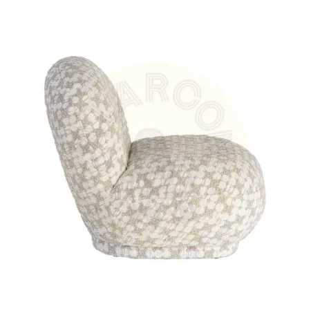 Sillón tapizado beige con tejido 95% poliéster 5% acrílico y estructura de metal y madera contrachapada 82x84x77cm - Ixia - 616941IX - foto-secundaria-3