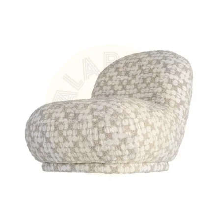 Sillón tapizado beige con tejido 95% poliéster 5% acrílico y estructura de metal y madera contrachapada 82x84x77cm - Ixia - 616941IX - foto-secundaria-5