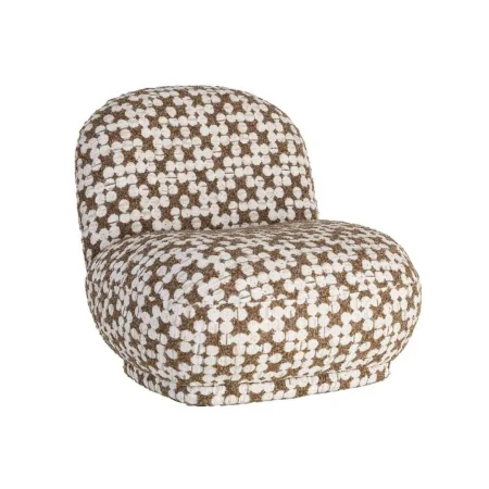 Sillón tapizado marrón con estructura metálica y relleno de espuma 82x84x77cm - Ixia - 616942IX - foto-blanco