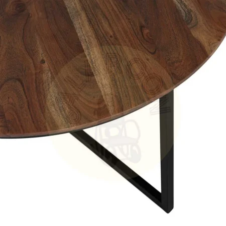 Set de 2 mesas de centro en madera de acacia con patas de hierro 80x80x40cm - Ixia - 616943IX - foto-secundaria-4