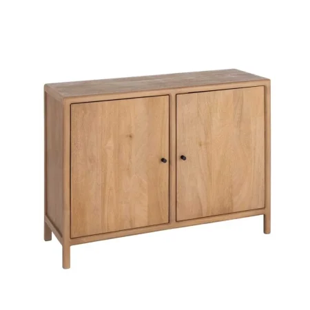 Aparador en madera de mango natural con puertas y patas de 10cm Macarella 110x40x80cm - Ixia - 617016IX - foto-blanco