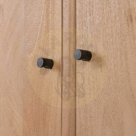 Aparador en madera de mango natural con puertas y patas de 10cm Macarella 110x40x80cm - Ixia - 617016IX - foto-secundaria-3