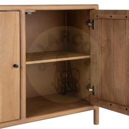 Aparador en madera de mango natural con puertas y patas de 10cm Macarella 110x40x80cm - Ixia - 617016IX - foto-secundaria-4