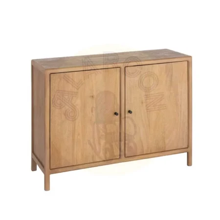 Aparador en madera de mango natural con puertas y patas de 10cm Macarella 110x40x80cm - Ixia - 617016IX - foto-secundaria-8