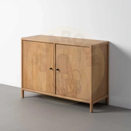 Aparador en madera de mango natural con puertas y patas de 10cm Macarella 110x40x80cm - Ixia - 617016IX - foto-secundaria-9