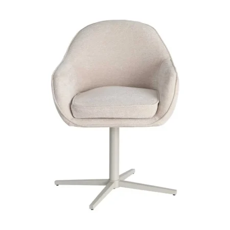 Silla tapizada giratoria con estructura metálica en tejido 100% poliéster 60x60x86cm - Ixia - 617027IX - foto-blanco