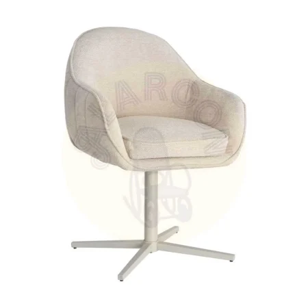 Silla tapizada giratoria con estructura metálica en tejido 100% poliéster 60x60x86cm - Ixia - 617027IX - foto-secundaria-10