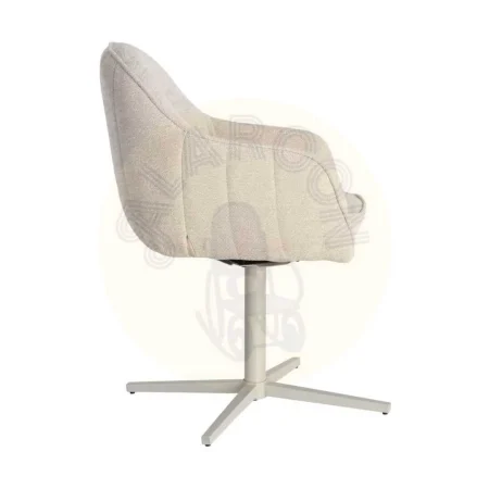 Silla tapizada giratoria con estructura metálica en tejido 100% poliéster 60x60x86cm - Ixia - 617027IX - foto-secundaria-2