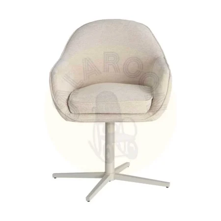 Silla tapizada giratoria con estructura metálica en tejido 100% poliéster 60x60x86cm - Ixia - 617027IX - foto-secundaria-4