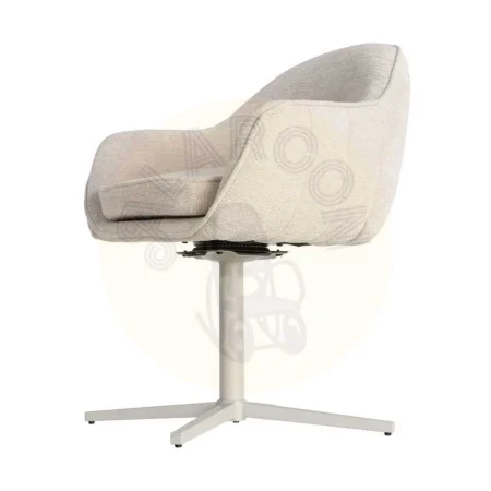 Silla tapizada giratoria con estructura metálica en tejido 100% poliéster 60x60x86cm - Ixia - 617027IX - foto-secundaria-6