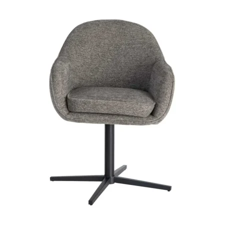Silla tapizada giratoria con base metálica tejido 100% poliéster 60x60x86cm - Ixia - 617028IX - foto-blanco