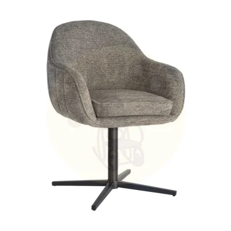 Silla tapizada giratoria con base metálica tejido 100% poliéster 60x60x86cm - Ixia - 617028IX - foto-secundaria-10