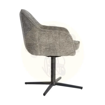 Silla tapizada giratoria con base metálica tejido 100% poliéster 60x60x86cm - Ixia - 617028IX - foto-secundaria-2