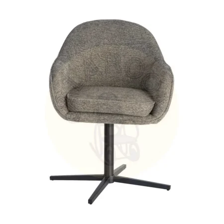 Silla tapizada giratoria con base metálica tejido 100% poliéster 60x60x86cm - Ixia - 617028IX - foto-secundaria-4