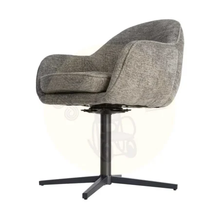 Silla tapizada giratoria con base metálica tejido 100% poliéster 60x60x86cm - Ixia - 617028IX - foto-secundaria-6