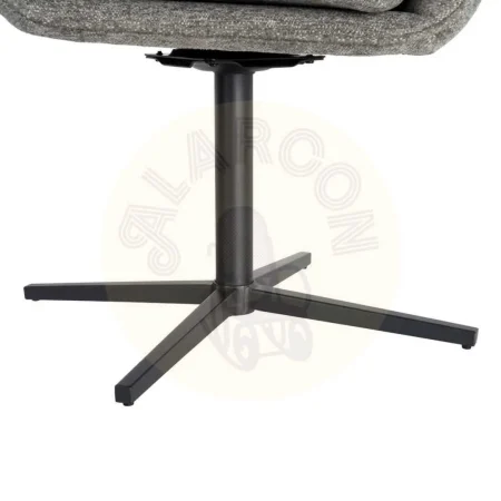 Silla tapizada giratoria con base metálica tejido 100% poliéster 60x60x86cm - Ixia - 617028IX - foto-secundaria-8